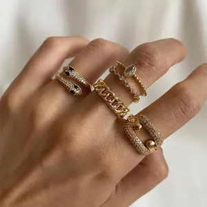 Anillos de mujer de diamantes de imitación de aleación de serpiente de moda 1 Juego - Product Image 1