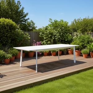 Amicasa ATLANTA Mesa Extensible de Aluminio para Exterior Blanca (217-276x100x75cm) - Product Image 3