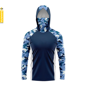 Chemise de pêche pour homme Samavia Leisure à manches longues, à capuche, anti-UV 50+, séchage rapide, respirante, en polyester, impression par sublimation, OEM ODM - Product Image 1