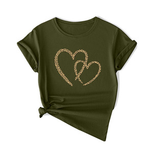 T-shirt blanc basique pour femme pour l'été Top imprimé graphique Saint Valentin T-Shirt en jersey grande taille T-shirt graphique pas cher Filles - Product Image 4