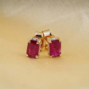 Pendientes de Aro con Perlas de Moissanita en Oro Rosa y Oro Blanco para Bodas, Compromisos y Fiestas - Product Image 3