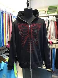 Sudadera con capucha y cremallera con bordado de peso pesado de alta calidad, logotipo personalizado, Sudadera con capucha y cremallera completa de gran tamaño, sudadera con cremallera en blanco 3D - Product Image 3