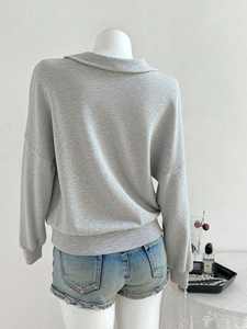 เสื้อมีฮู้ดแบบสวมศีรษะมีซิปสำหรับผู้หญิงผ้าฟลีซผ้าฝ้าย460GSM ด้านหน้านุ่มระบายอากาศได้ดีป้องกันการยับย่นฤดูใบไม้ร่วง - Product Image 3