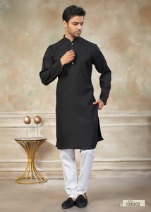 Kurta para hombre de algodón de rayón suave con detalle de botón y bolsillo perfecto para todos los eventos - Product Image 2