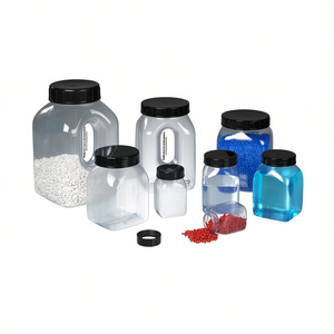 Burkle GmbH Wide Neck <b>Square</b> PVC Laboratory Bottles with Ergonomic Handle for Easy Operation - Product Image 2
