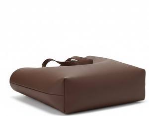 Bolso Tote Grande de Cuero Genuino Marrón Vintage para Mujer, Bolso de Hombro para Trabajo, Minimalista, para Portátil, Bolso de Compras, con Dos Cremalleras - Product Image 4