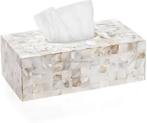 Nueva caja de pañuelos de diseño de lujo, soporte de pañuelos de decoración de vajilla, caja de pañuelos de diseñador con incrustaciones de hueso personalizadas para el hogar y hoteles - Product Image 2
