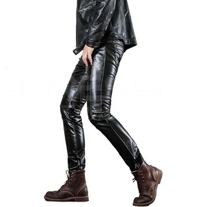 Pantalones de hombre Rectos Curvos a rayas Mejor diseño Precio bajo 2025 Último diseño Pantalones de cuero puro para hombres al por mayor - Product Image 2