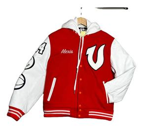 Veste universitaire en chenille avec patchs personnalisés pour hommes, enfants, vente en gros-blouson aviateur style baseball américain veste Lettermen jeunesse OEM - Product Image 1