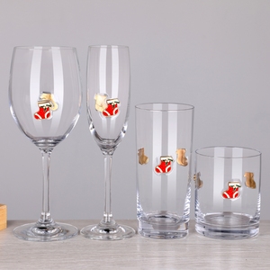 Metálico pegado 3D esmalte decorativo emblema icono adjunto vino tinto beber champán flauta rocas Highball Collins Glass - Product Image 5