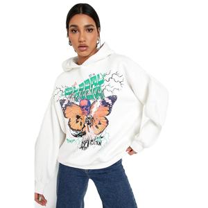 Sweat à capuche surdimensionné à imprimé papillon pour femme, Design de dessin animé de haute qualité, destiné à l'exportation - Product Image 1