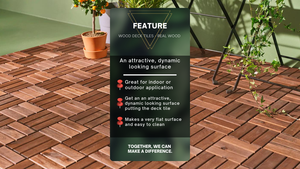 Baldosas de Madera de Acacia de Vietnam Impermeables y Antideslizantes para Exteriores, Suelos Encastrables - Product Image 2