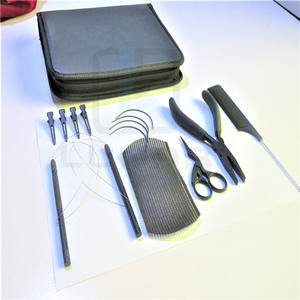 Kit d'outils pour Extension de cheveux, attaché à la main avec une aiguille, pince professionnelle pour Extension de cheveux et perles avec pochette en cuir - Product Image 6