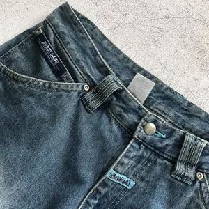 Shorts cargo brodés pour hommes Bobby Gang, taille mi-haute, en jean, avec broderie et impression personnalisées - Product Image 6