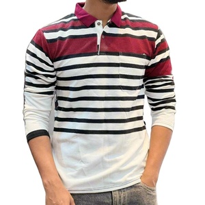 Chemises polo à manches longues blanches en sublimation, coupe ajustée, dernières tendances en matière de chemises formelles pour hommes, col montant - Product Image 2