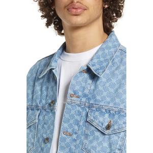 Wholesale Unisex Blank <b>Quilted</b> Denim Jacket High Street Eco-Friendly Winter Heated Plain Washed Vintage Black Custom Stand - Product Image 4