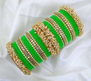 Vente en gros d'ensemble de bracelets de style indien Churiya pour mariage dernier modèle bijoux pour femmes fabriqués à la main ensembles de bracelets de mariée pour dames - Product Image 2
