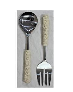 Cuillère en acier de meilleure qualité avec poignée en résine pour serveur de conception de fourchette avec mariage et cuisine à domicile - Product Image 1