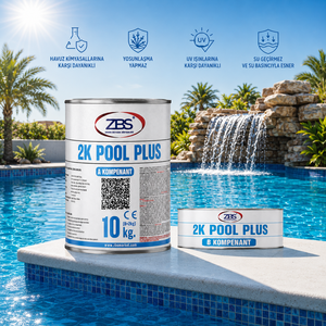 Peinture époxy pour piscine ZBS 2K, lot de 10 kg - Revêtement liquide pour sols en béton, application au rouleau ou au pinceau - Product Image 1