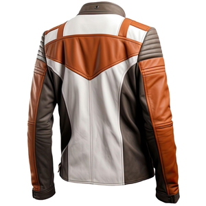 Veste en cuir élégante pour motard pour homme Couleur personnalisée 100% cuir Veste pour homme Veste en cuir ajustée personnalisée pour homme - Product Image 2
