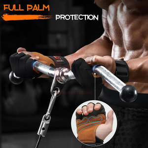 Guantes de Levantamiento de Pesas de Cuero Premium, Medios Dedos, Transpirables, Ligeros, con Soporte para Muñeca, Protección Completa de la Palma, para Gimnasio, para Hombres y Mujeres - Product Image 2