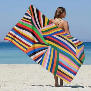 Customized <b>Extra</b> <b>Large</b> Rectangle Cotton Compressed Disposable Summer Beach Towel Sand-Free Quick Dry - Product Image 1