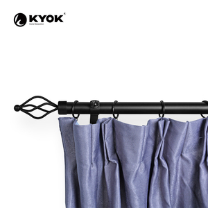 Tringle à rideau noire KYOK avec embout décoratif, design moderne et élégant, installation facile, forme ronde, diamètre de 0,75 à 0,99 pouce - Product Image 5