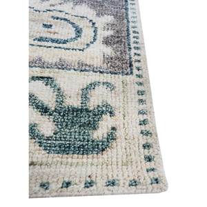 Alfombra de Lana Anudada a Mano, Color Azul Tomillo, con Patrones Abstractos de Medallón y Rompecabezas, para el Hogar, Pasillo, Entrada, Habitación -AKWL-1266, Rectángulo de 9x12 - Product Image 4