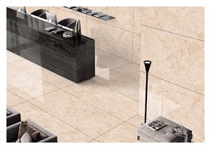 กระเบื้องพอร์ซเลนเคลือบทันสมัยลายพายุฝนสีเบจป้องกันการลื่นสำหรับห้องทึบโรงแรมโรงเรียนโรงพยาบาลดีไซน์แบบอิตาลี - Product Image 3