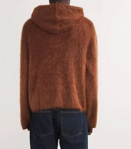 2026 Custom Hoodie Mohair Custom Fur Blank Hoodie Wool Women Plain Fleece Cashmere Sweater Crop Hoodie <b>Men</b> - Product Image 3