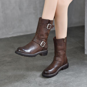 Bottes élégantes en cuir pour femmes, hauteur genou, talon carré, fermeture éclair latérale, bottes hautes tendance pour femmes, bottes cuissardes extensibles pour femmes - Product Image 1