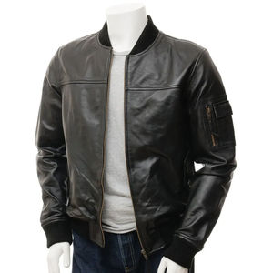 Chaquetas de Cuero con Cierre Frontal Estilo Urbano con Bolsillos para Hombres Adultos Directamente de Fábrica - Chaqueta de Alta Calidad para Hombre - Product Image 1