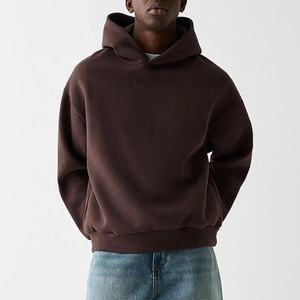 เสื้อฮู้ดผ้าฝ้ายเทอร์รี่ผ้าฟลีซสำหรับผู้ชายเสื้อครอปแบบบ็อกซี่ - Product Image 3