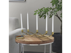 Bougeoir en métal contemporain de créateur pour des intérieurs élégants bougeoir en métal pour la décoration moderne de maison et de restaurant - Product Image 2