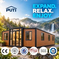 Maison conteneur pliable et extensible moderne de 20, 30 ou 40 pieds, préfabriquée, avec 2 ou 3 chambres, idéale pour le camping et le glamping