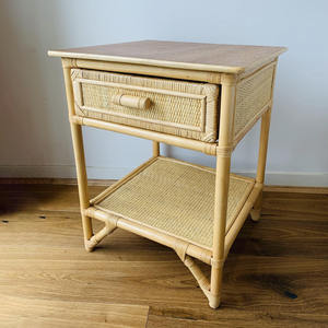 Meuble de chevet table de chevet en rotin avec tiroir table de nuit de chambre à coucher de luxe buffets prix de gros le moins cher - Product Image 6