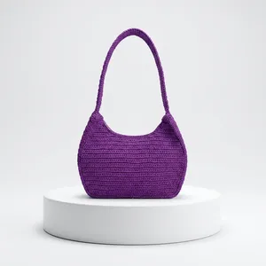 Sac à bandoulière en paille tressée à deux sangles pour femme, sac fourre-tout à fermeture éclair, léger, grande capacité, pour la plage, le shopping et les voyages - Product Image 5