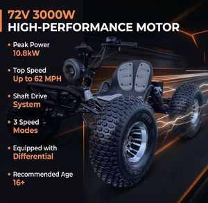 NUEVO Go-Kart Todoterreno Eléctrico Industrial Zy-liath-or72V de Fábrica, sin Escobillas, DIY, Velocidad Máxima de 62 MPH, Transmisión por Eje, Doble Sistema Hidráulico, Neumáticos 19x7-8 - Product Image 4