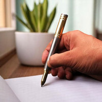 Stylo en acier de Damas, fait main, stylo en métal de luxe, instrument d'écriture fluide, pour le marché des cadres dirigeants, des entreprises et des cadeaux