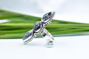 Handmade White Buffalo Sterling Silver Adjustable Crawler <b>Statement</b> <b>Ring</b> for Women for Weddings and Parties - Product Image 3