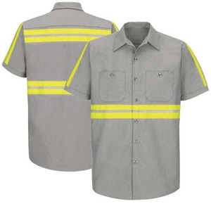 Reflective Stripes Hi Vis Workwear Construction Shirt with Customized Logo Short Sleeve High Visibility - Product Image 2