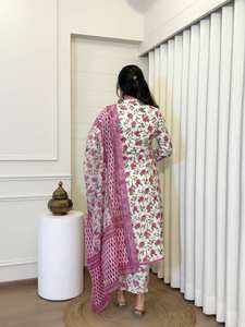 Venta al por mayor colección Slub Floral impreso Readymade ropa India pakistaní para ropa de fiesta informal catálogo completo disponible - Product Image 3