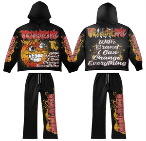Custom Acid Wash <b>Oversize</b> Tracksuit - 100% Cotton French Terry Hoodie and <b>Jogger</b> Set for Unisex Streetwear - Product Image 2