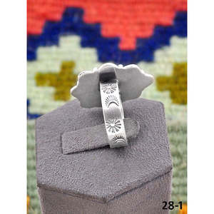 Bague ajustable en argent sterling plaqué or rose et turquoise noire, faite à la main au sud-ouest, avec sertissage invisible – Cadeau - Product Image 4