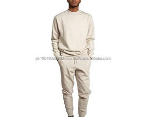 Ensemble de survêtement en molleton respirant 2 pièces pour homme, logo personnalisé, sweat-shirt à col rond et pantalon de jogging, taille XXL pour l'hiver - Product Image 1