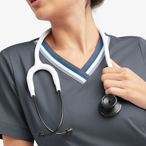 Camisetas Médicas Personalizadas con Cuello en V para Mujer, Transpirables, Ajustadas, con Logotipo Bordado, Diamantes, Multicolores - Product Image 3