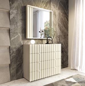 Ensemble chambre à coucher rembourrée en bois de luxe Orion avec tête de lit laquée Commode pour meubles de maison - Product Image 2