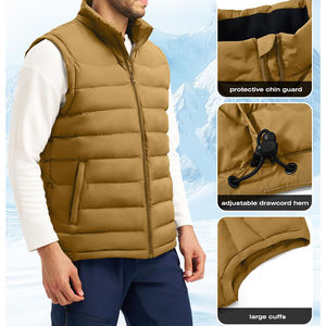 Chaleco Acolchado Informal de Lona Transpirable con Cuello Alto para Invierno, Chaleco Deportivo sin Mangas - Product Image 6
