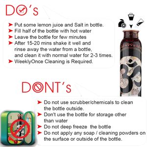 ขวดทองแดงโลหะสำเร็จรูปโบราณพร้อมสัญลักษณ์ OM-ขวดน้ำจิตวิญญาณสำหรับจำนวนมากและส่งออก - Product Image 4