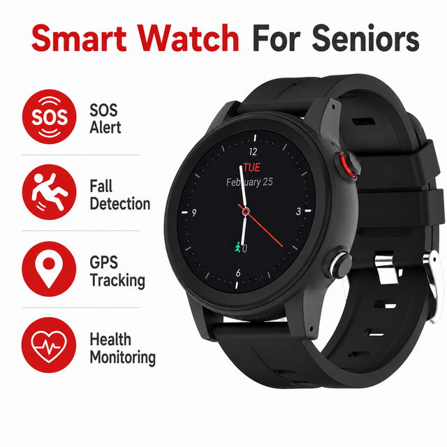 OEM Employee Care 4G LTE Android Smart Phone Watch GPS Tracking Fall Alert Blood Pressure Monitor Medication Reminder Smartwatch